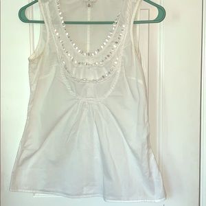 Sleeveless white top